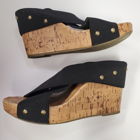 Montego Bay Club Platform Sandals Black 7.5 - Picture 7 of 8